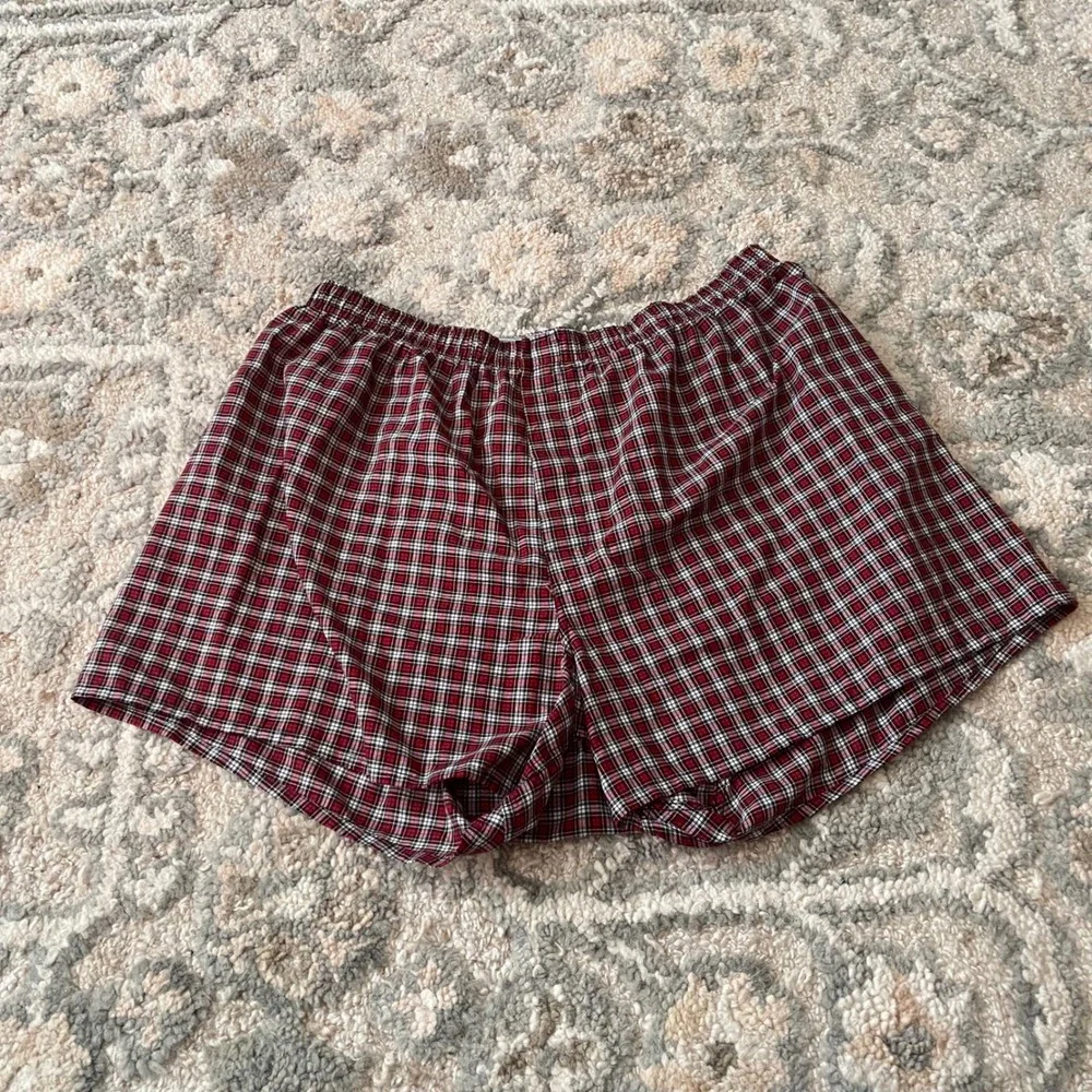 3 VTG Hanes Cotton Full Cut Shorts Mens 2XL Boxers Blue Red Black Plaid RN 15763
